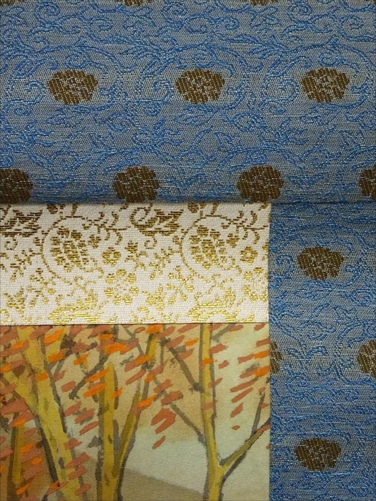 【真作】掛軸 河野華崖『晩秋 秋景山水図』絹本 肉筆 共箱 掛け軸 g01292