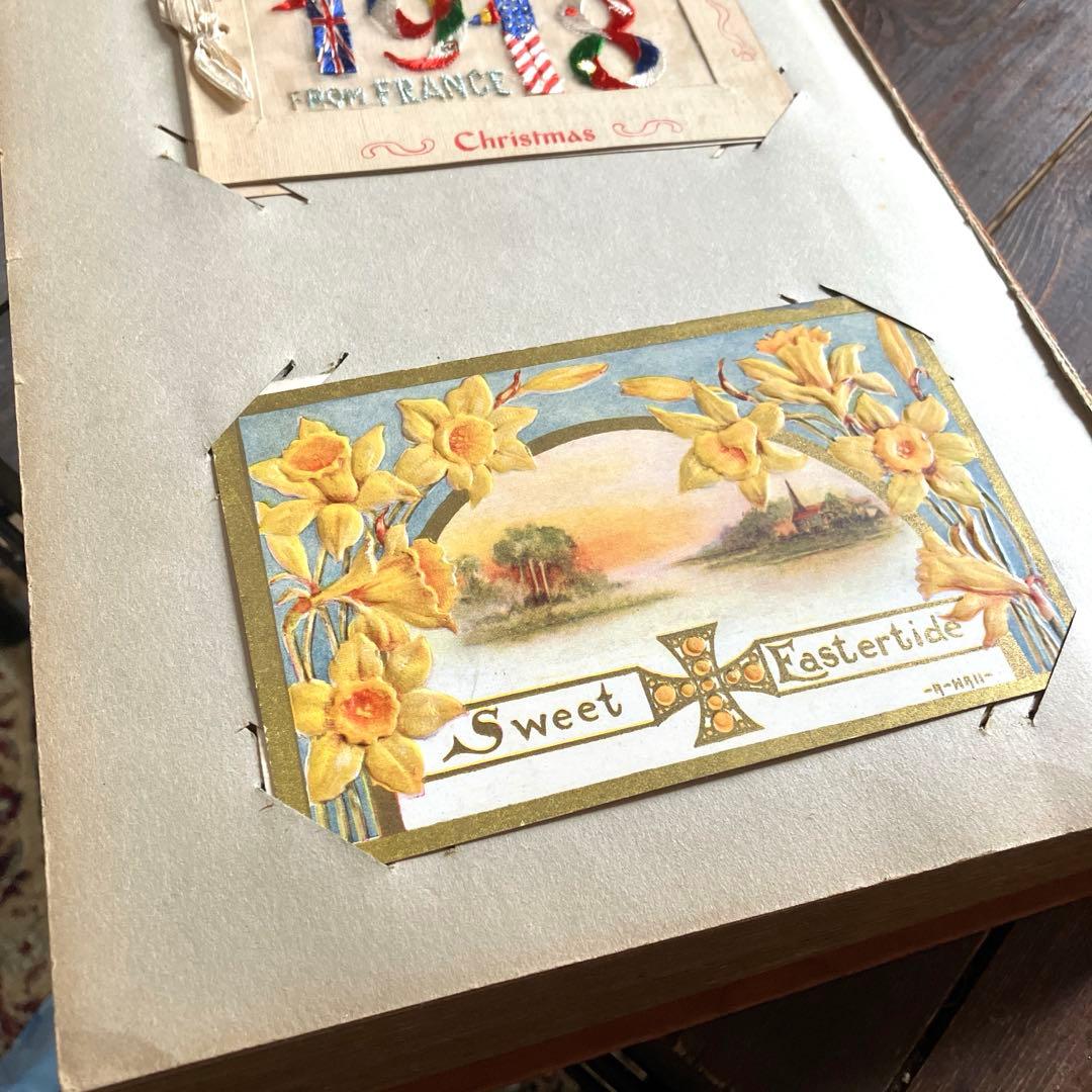 イギリスアンティークポストカードアルバム　薔薇好きさんへ　フランスアンティーク