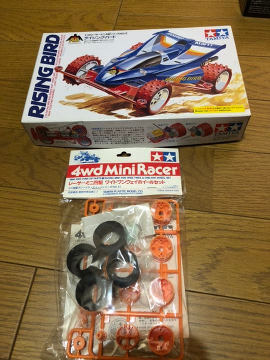 レア☆ミニ四駆 ライジングバード&ワイドワンウェイホイールセット