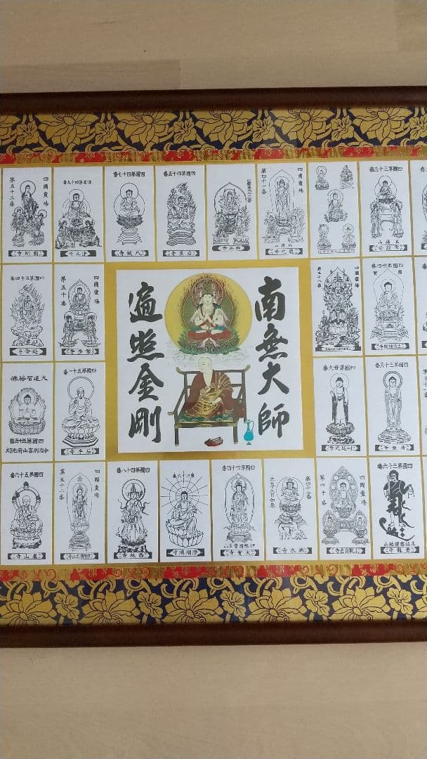 四国 八十八ヶ所 お遍路 全御影札 額装 高野山大師御影札付き