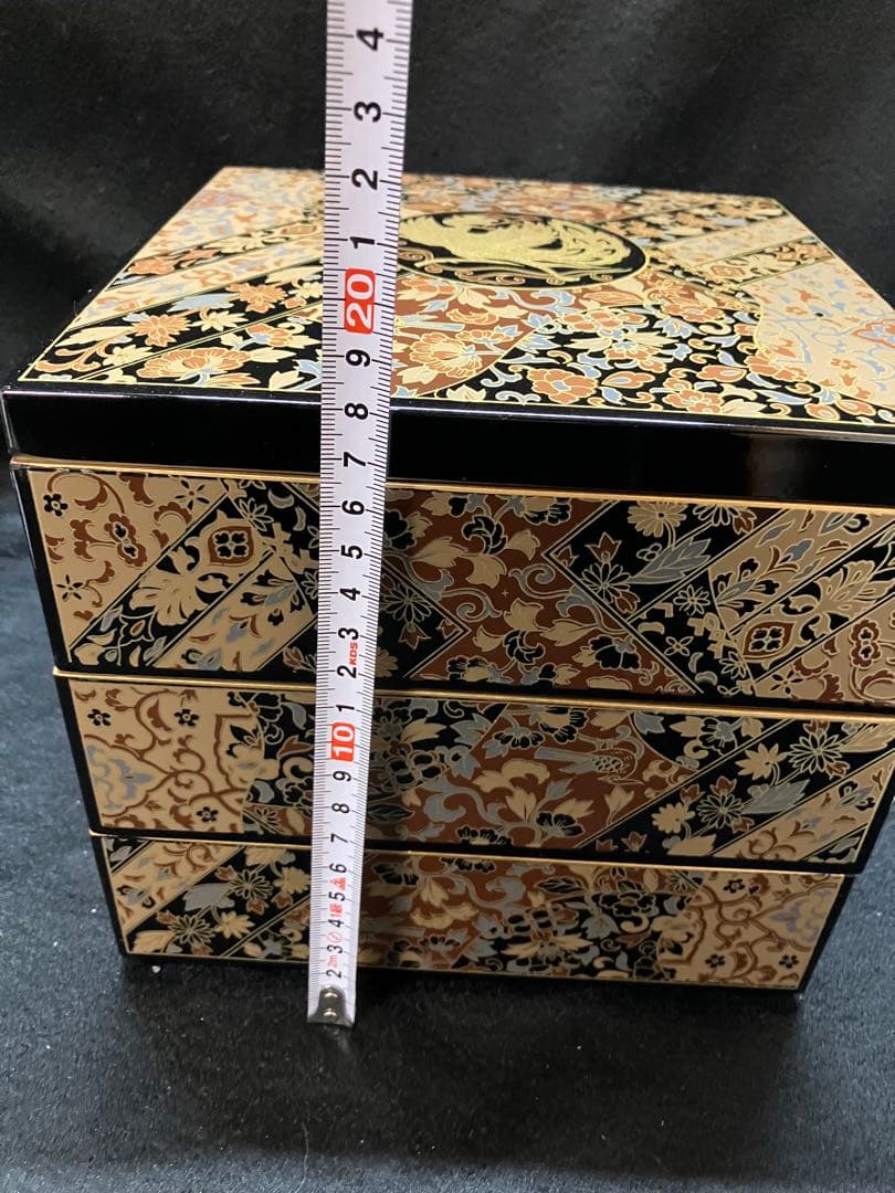 正倉院鳳凰　三段重　重箱　漆器　3段　重箱 2個セット　未使用品　B2238
