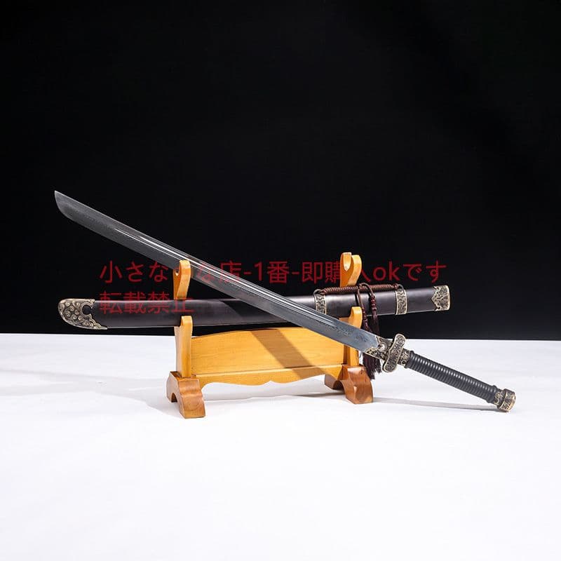 純銅黒金古刀二級黒檀模様鋼 古兵器 武具 刀装具 日本刀 模造刀 居合刀