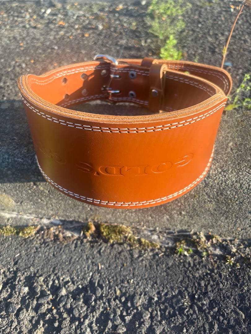 GOLD'S GYM レザー トレーニングパワーベルト S