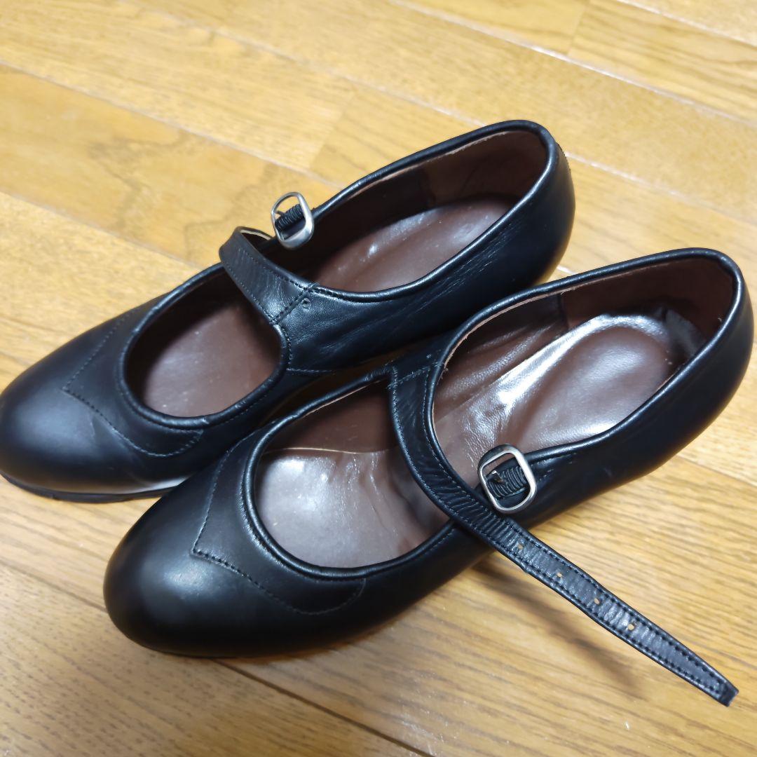 フラメンコシューズ 黒 レザー 23.5