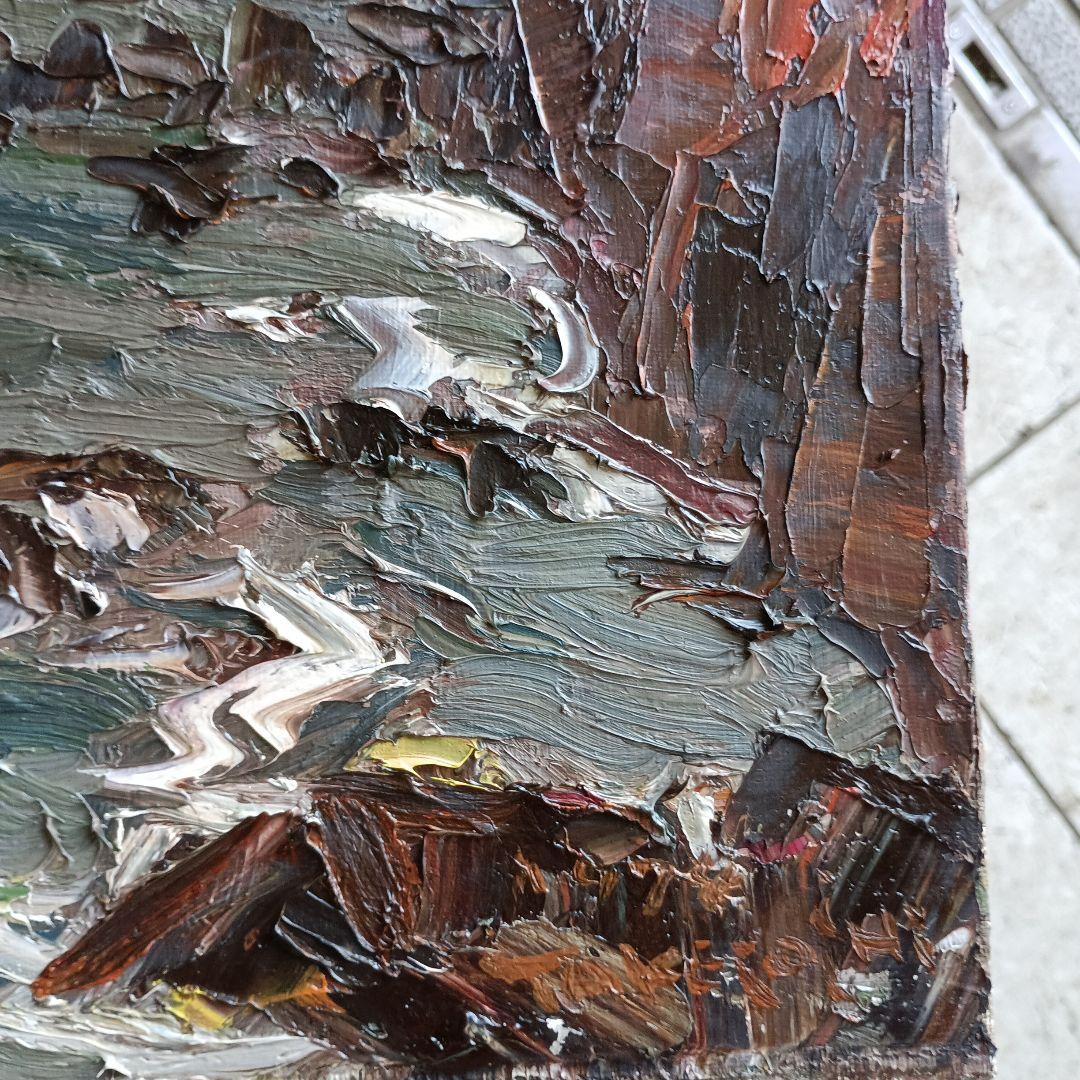 4260）松本竹敏　油絵F8号「えりも岬　１９７５年」独立美術協会所属