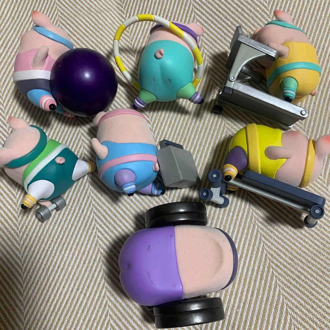 子豚 LuLuぶた フィットネス 7体　フィットネスジムシリーズコンプセット