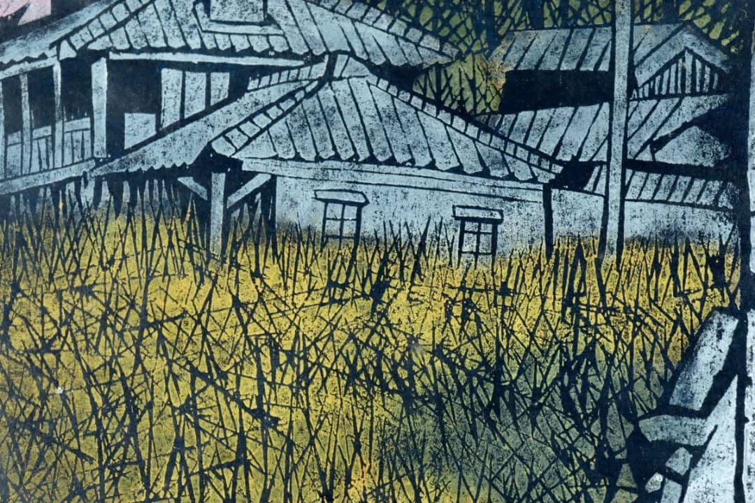 小野忠重 「長崎の坂 南山手」木版画 10/20 直筆サイン