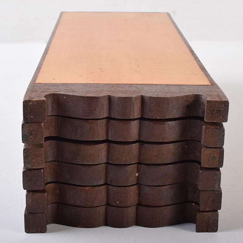 中国　彩色木彫　漢詩鹿虎獅子馬刻　屏風　衝立　D　R8122