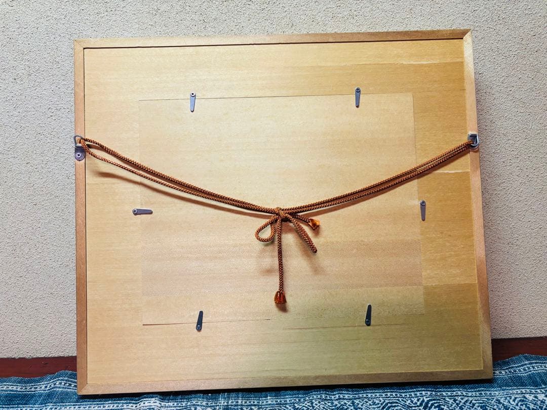 源右衛門窯　染錦更紗手象人物絵　陶額