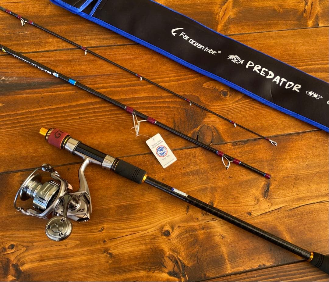 ジギングロッド　3ピースパックロッド　Fujiガイド タイラバ　4000番リール