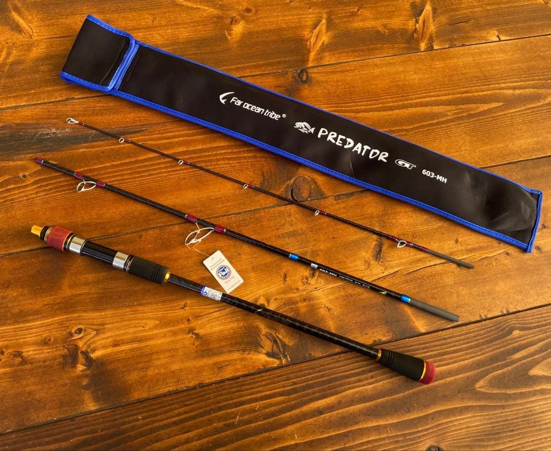 ジギングロッド　3ピースパックロッド　Fujiガイド タイラバ　4000番リール