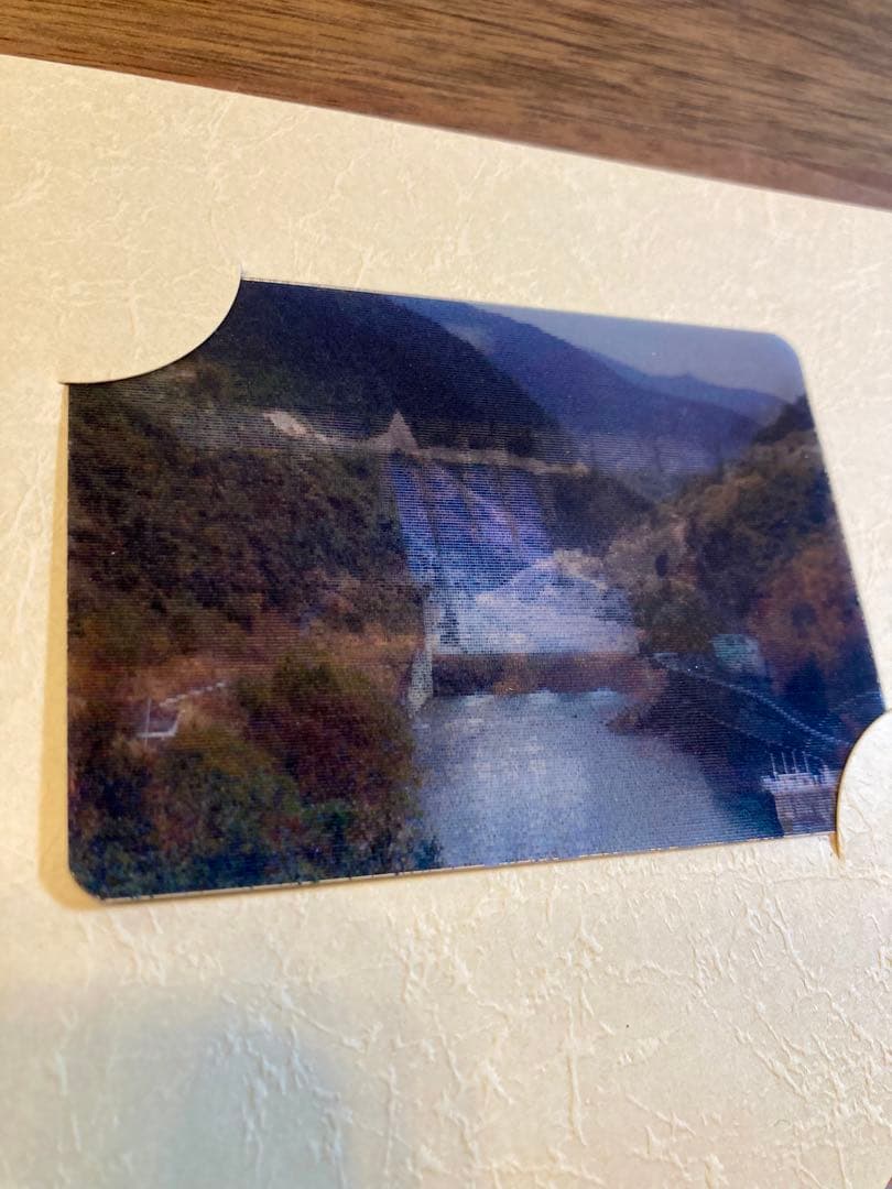 大滝ダム　竣工式典　ダムカード 3枚セット　レンチキュラーカード　台紙付き