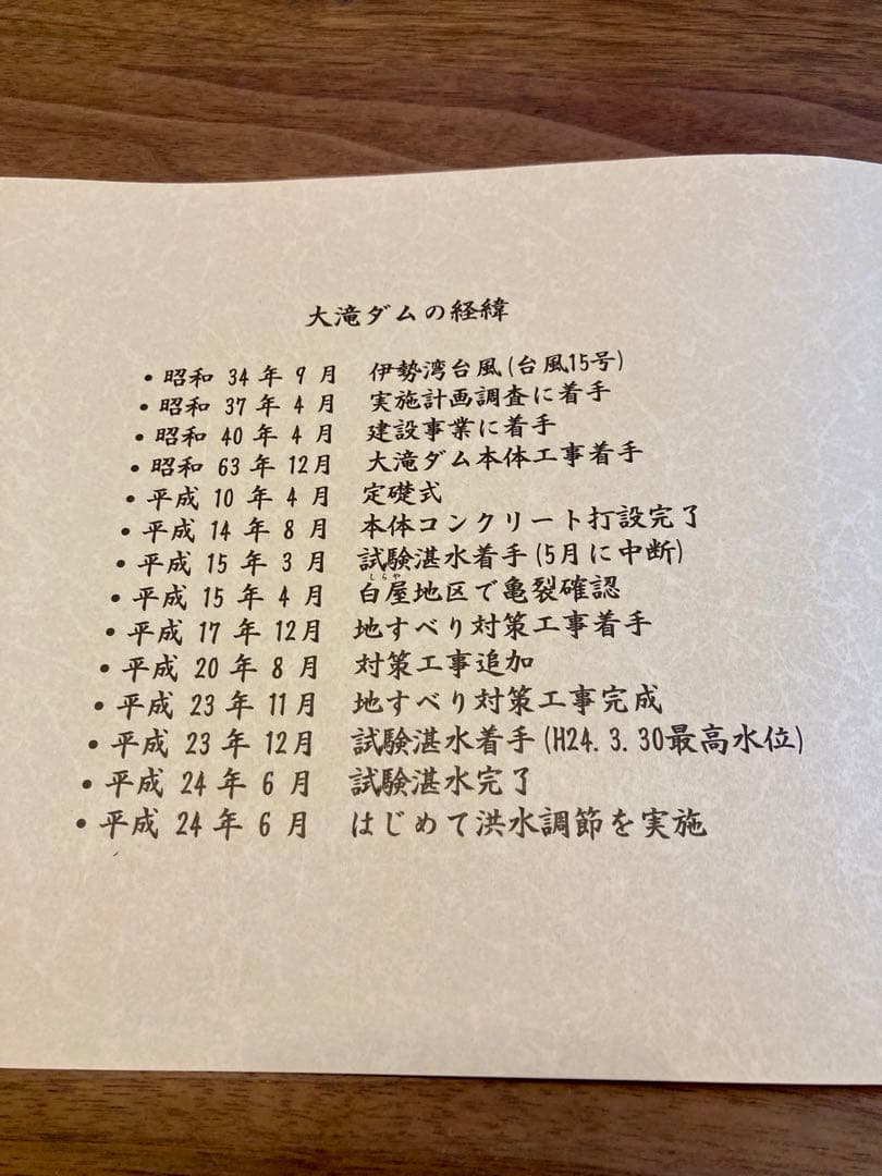 大滝ダム　竣工式典　ダムカード 3枚セット　レンチキュラーカード　台紙付き