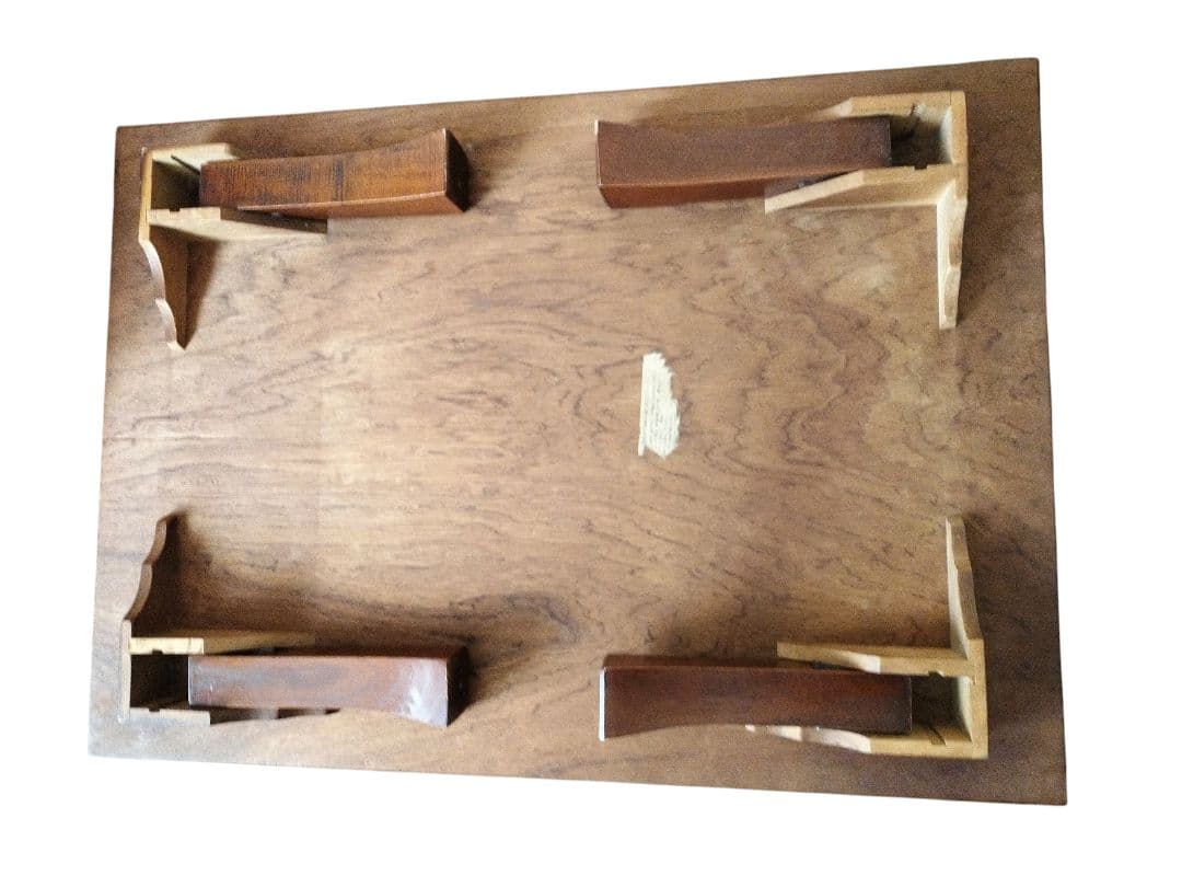 昭和レトロ 折りたたみ式座卓 天然木化粧合板