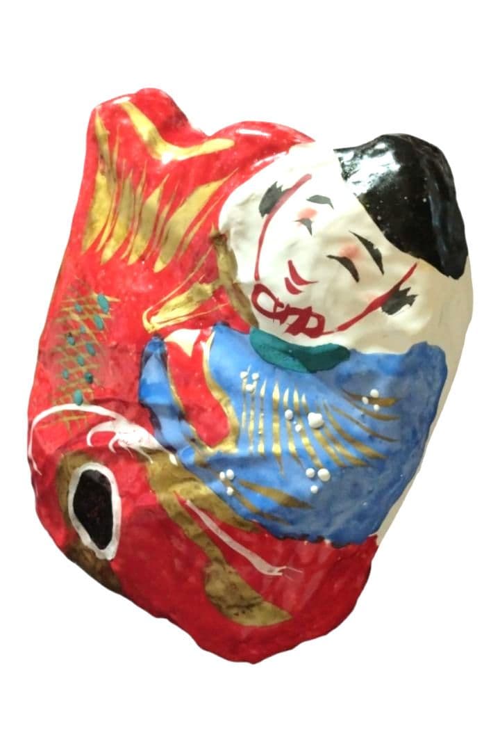 人間国宝 宮内フサ作 サイン入り 鯛持ち戎 張子人形　99歳　希少作品　　a23