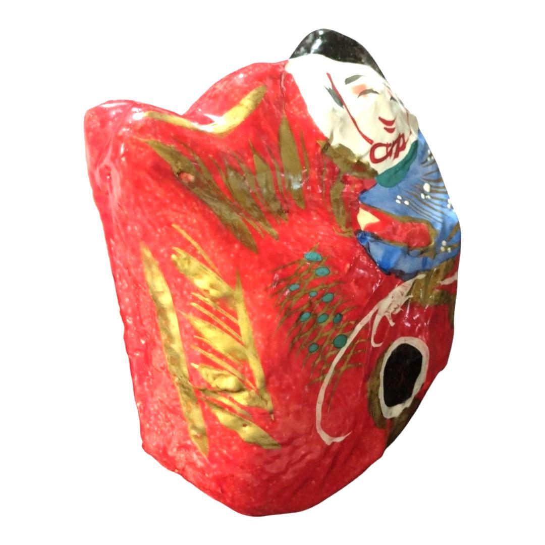 人間国宝 宮内フサ作 サイン入り 鯛持ち戎 張子人形　99歳　希少作品　　a23