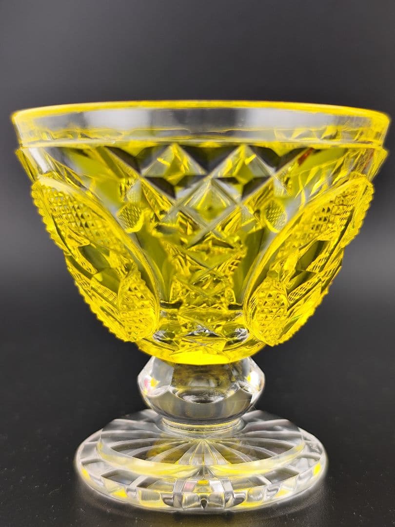 美品☆薩摩切子 薩摩ガラス工芸「瑞氣」盃 酒器（切子、江戸切子、薩摩切子）