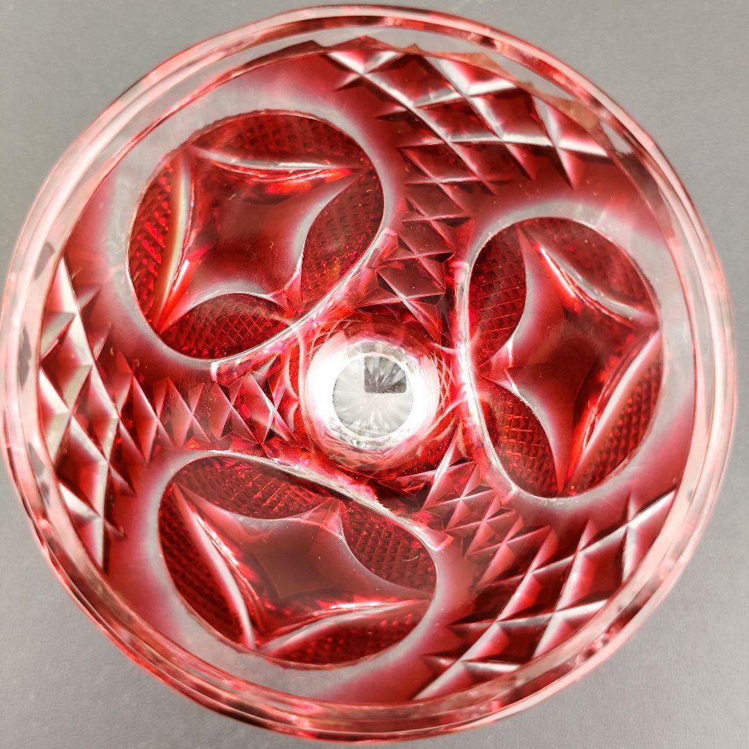 美品☆薩摩切子 薩摩ガラス工芸「瑞氣」盃 酒器（切子、江戸切子、薩摩切子）