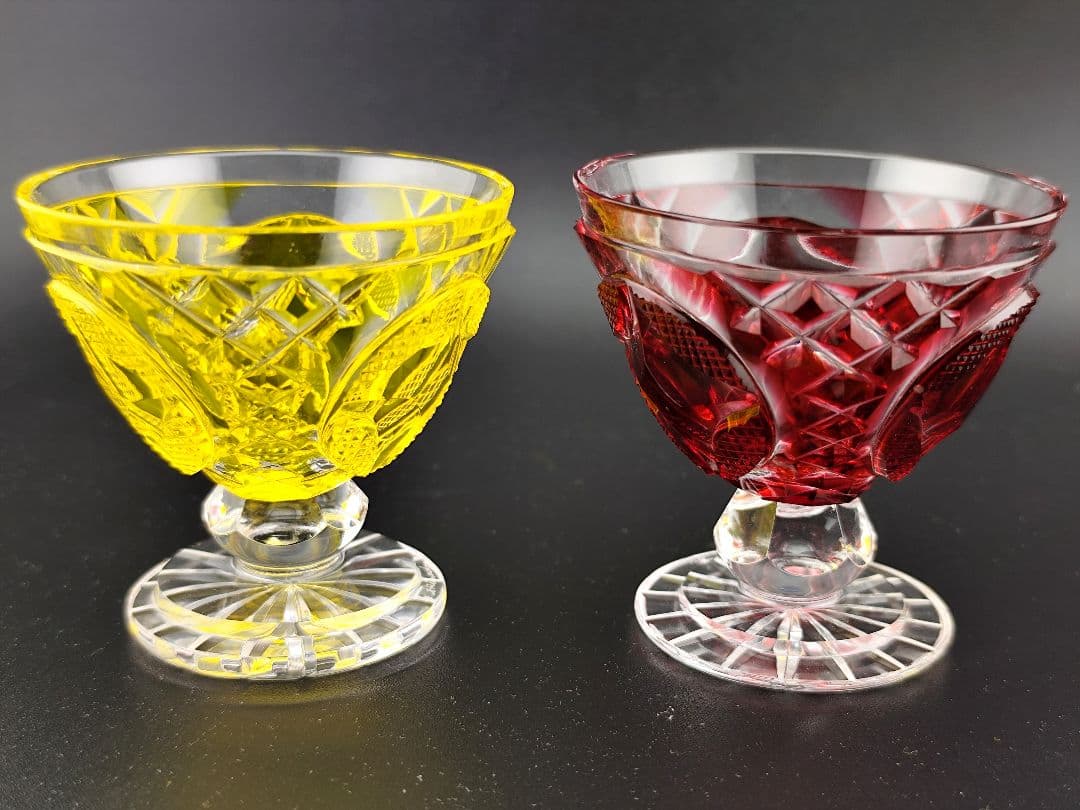 美品☆薩摩切子 薩摩ガラス工芸「瑞氣」盃 酒器（切子、江戸切子、薩摩切子）