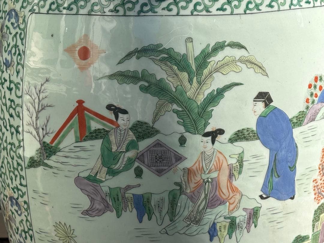 中国　粉彩人物圖　墩① 送料込み260108