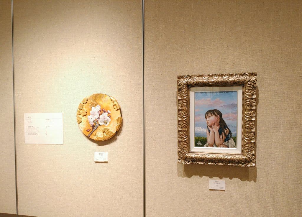 花と蜂の油絵【蜂と杏子】1点物の原画/作者サイン入り/真作/油彩画/希少品