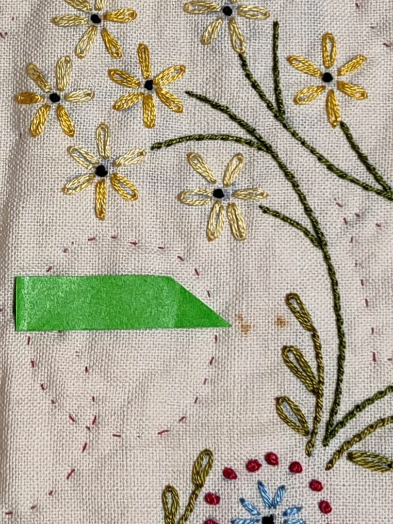 アンティーク キルト C1930 USA 花柄刺繍入り