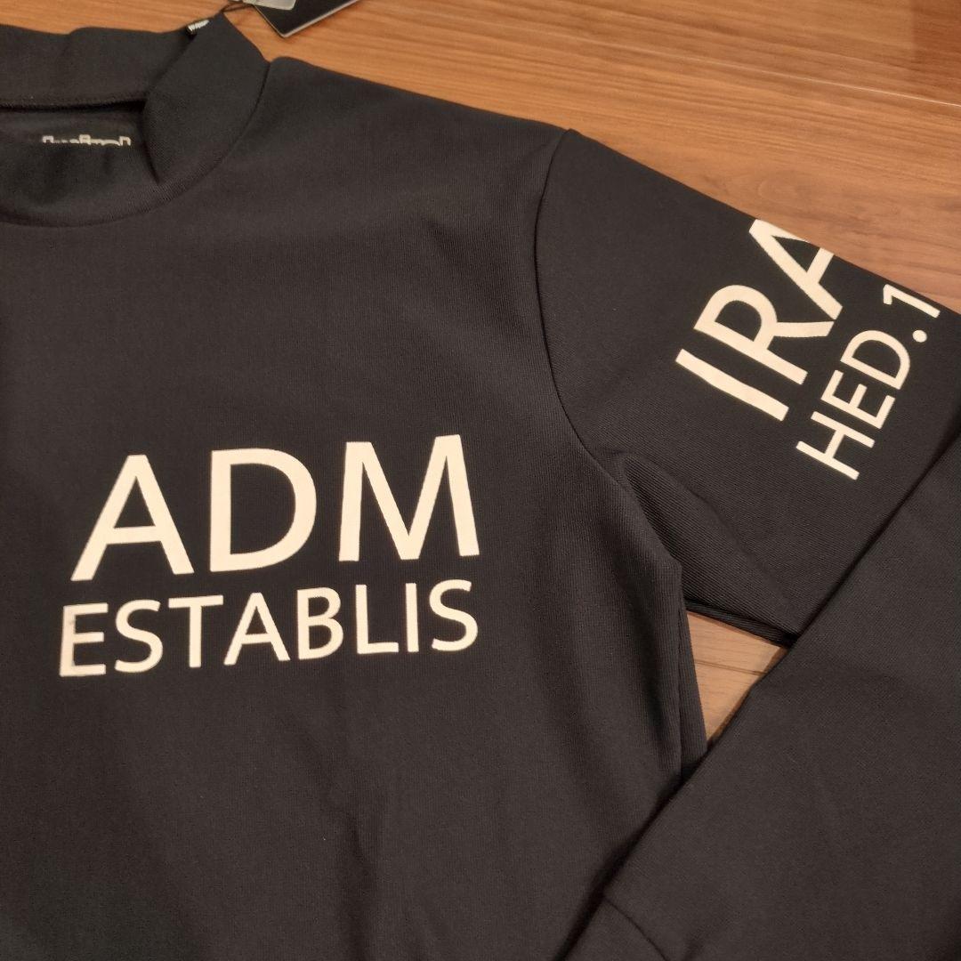 【新品】アドミラルゴルフ メンズ 長袖モックネックシャツ М黒