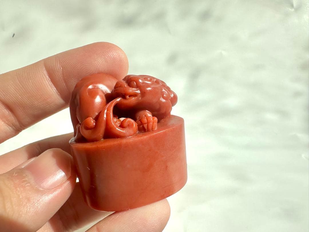 【螭虎】 古獣　美品　高級印材　篆刻　印石　ラオス　印石　水凍