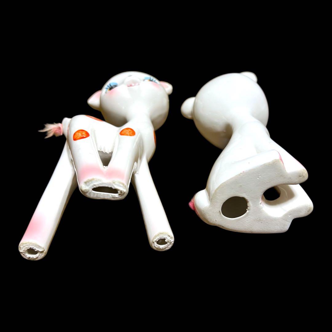 【限界価格！】《入手困難》昭和レトロ 内藤ルネ 陶器製バンビ親子セット 置物