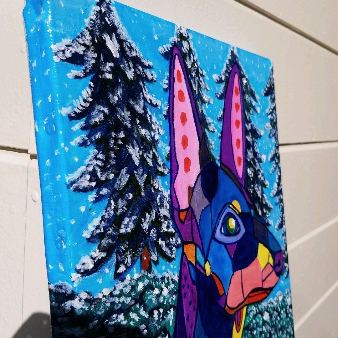 油絵　専用　冬のまあろちゃん