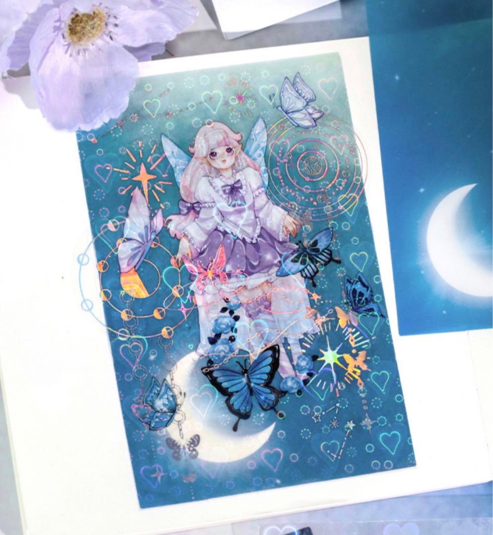 セール　夢影遊蕩シリーズ　清透INS風ベースステッカー　シール　6種　72枚