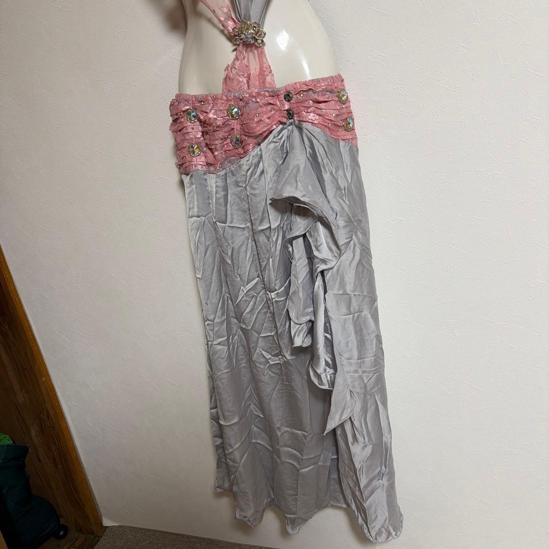 ベリーダンス セットアップ グレー ピンク