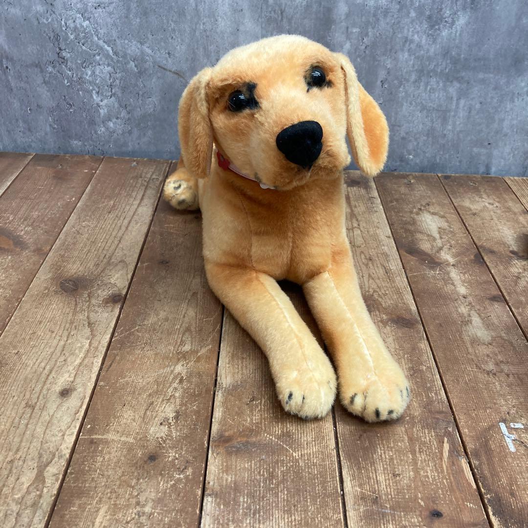 【可愛い】犬 ぬいぐるみ ゴールデンレトリバー ラブラドール レトロ 首輪付き