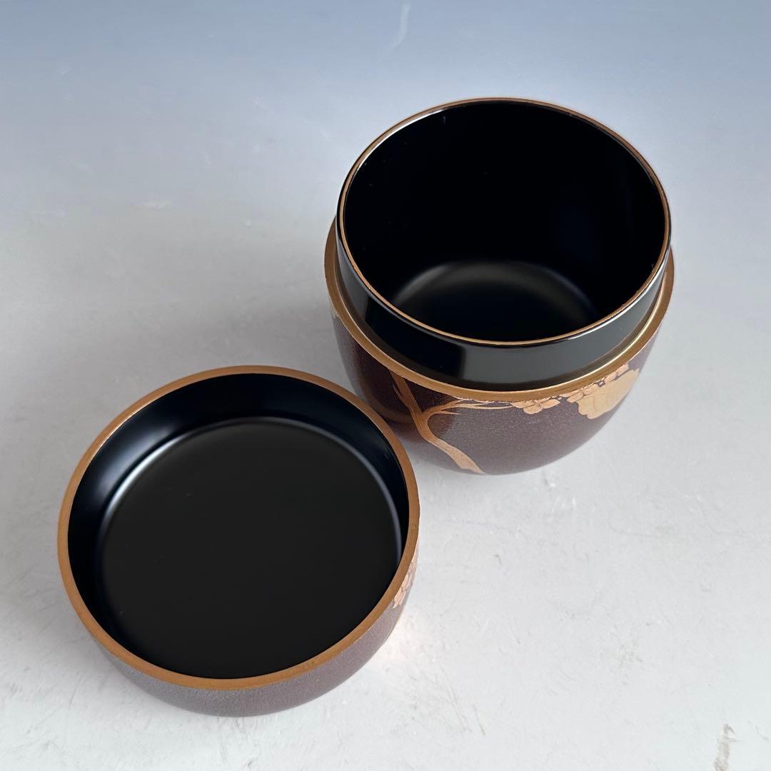 茶道具　銀錆塗　紫陽花蒔絵　大棗　吉田華正　共箱　加賀蒔絵　梅雨　あじさい　茶会