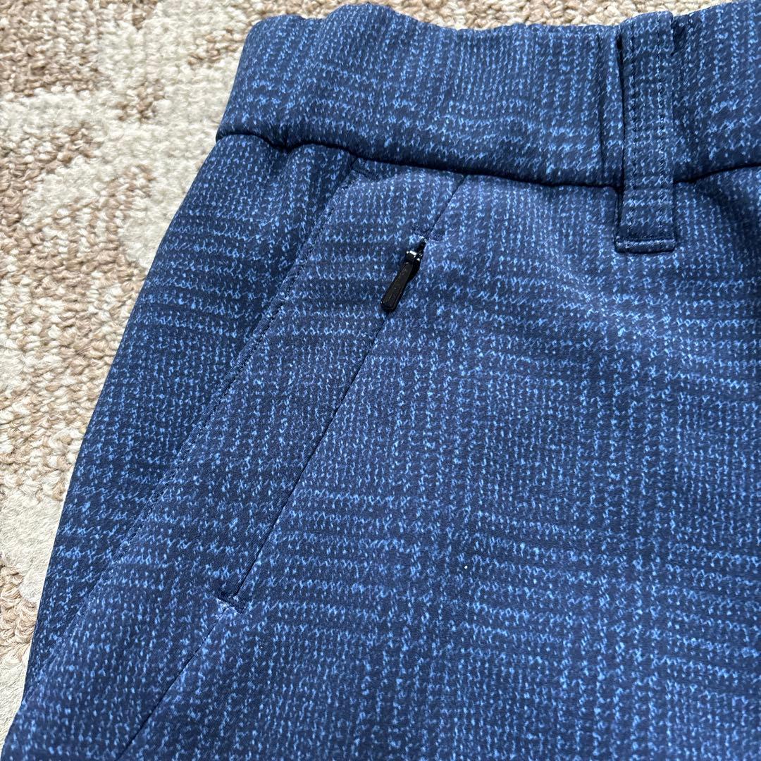 adabat ネイビー チェック柄 メンズゴルフスラックス