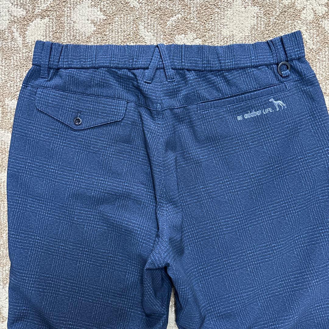 adabat ネイビー チェック柄 メンズゴルフスラックス