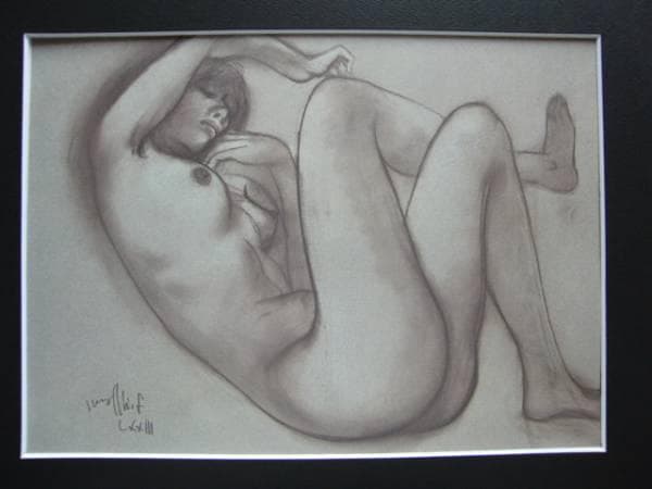 古沢岩美、デッサン 32、希少大判画集画、新品額装付、状態良好