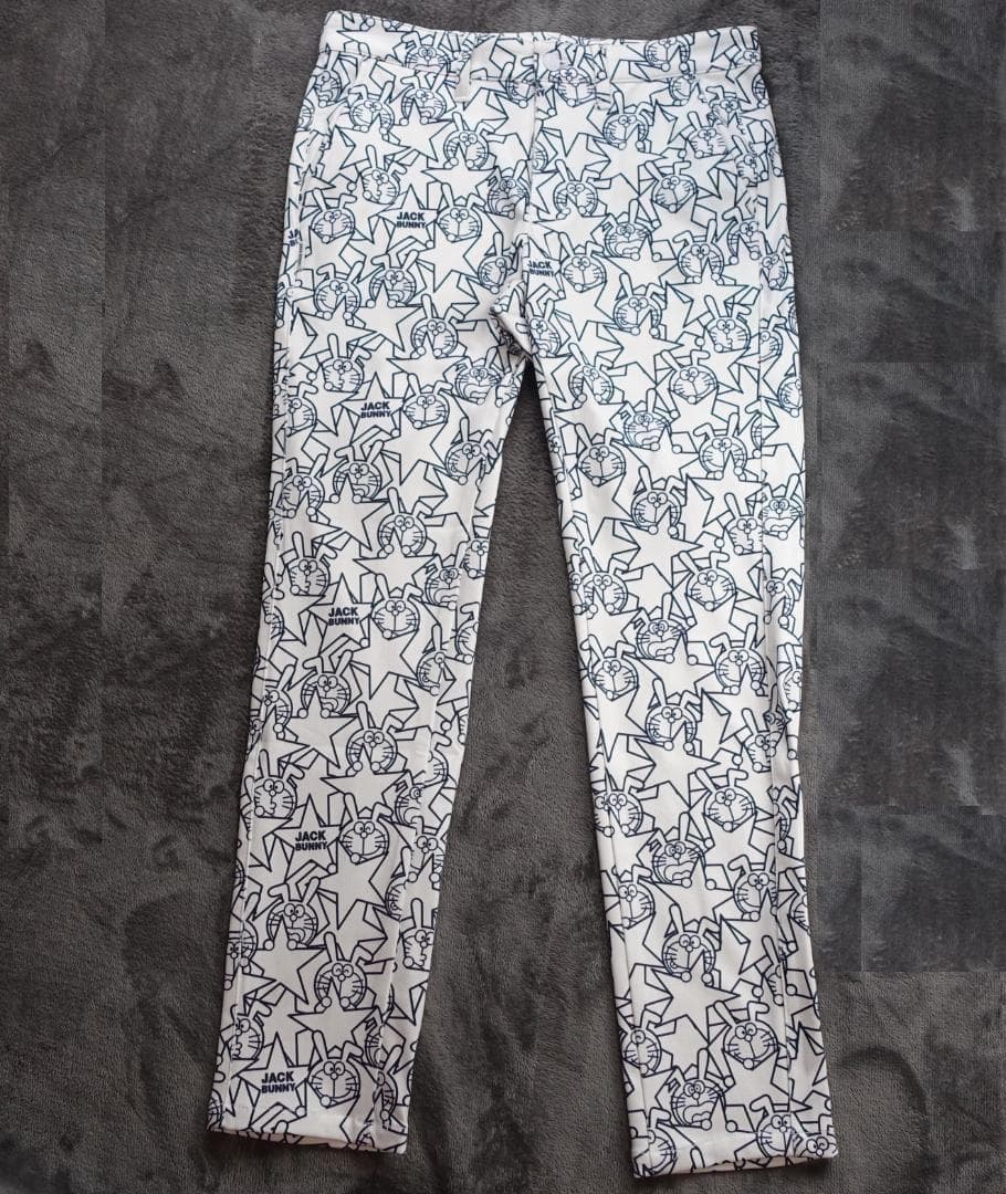 C新品 4/M 秋冬 ジャックバニー × ドラえもん 総柄 裏起毛 ゴルフパンツ