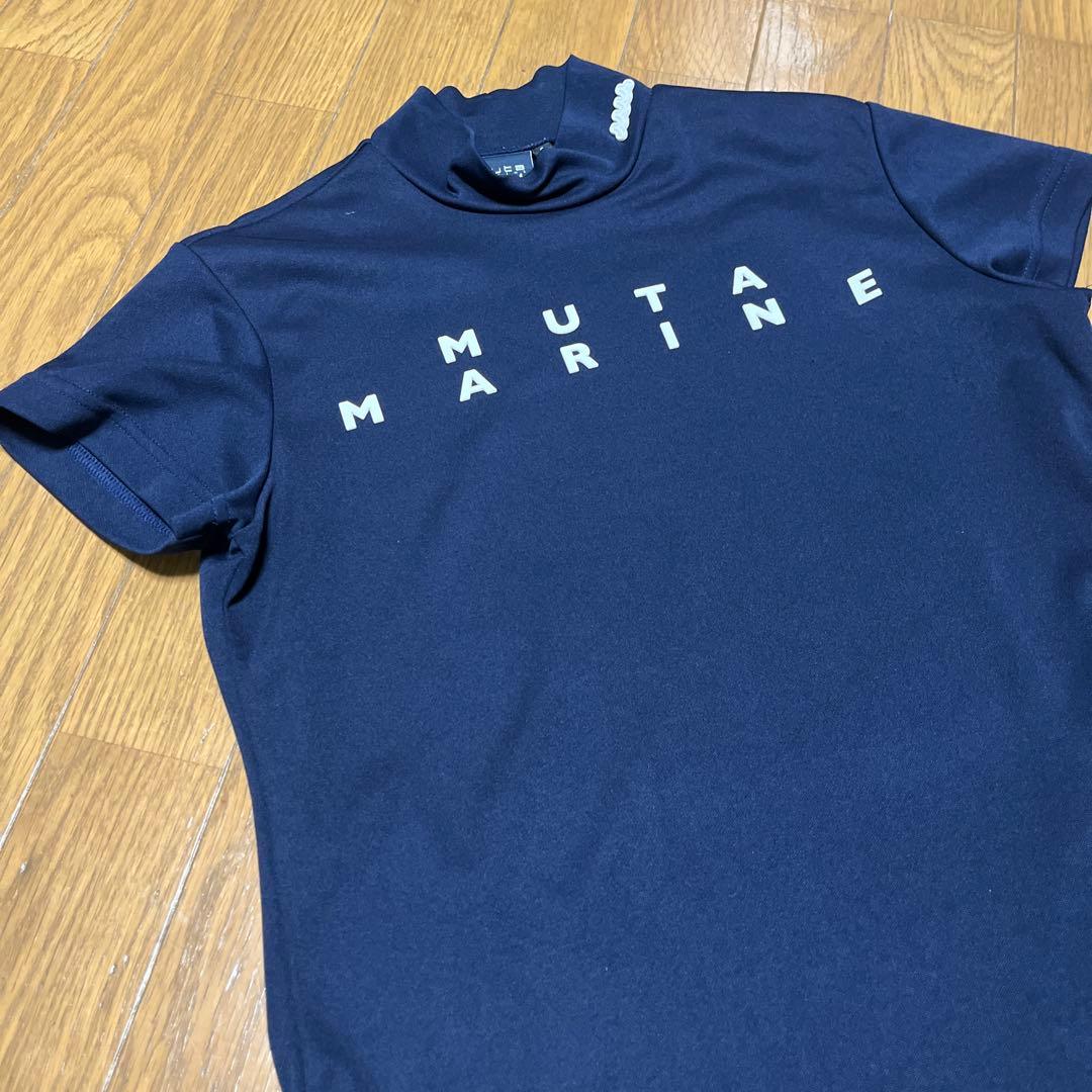 MUTAMARINEGOLF レディースモックネックシャツ　サイズ0 ネイビー