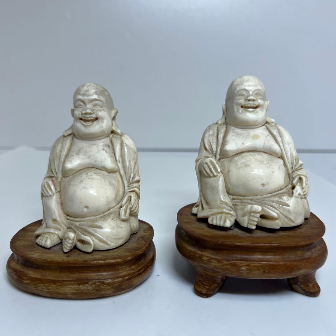 専用　極上　布袋　2体セット　410g h約10cm 東K7-1220①