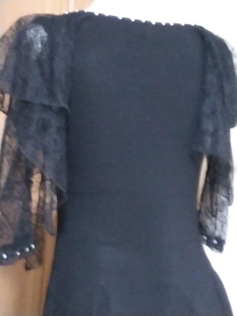 社交ダンス用黒ドレス 、レースショール付き、新品未使用、フリー