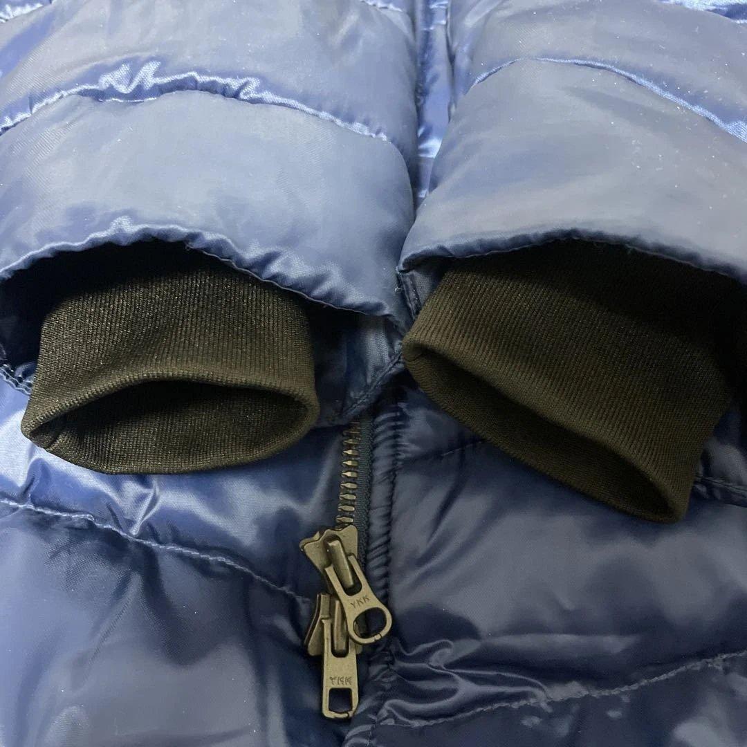 美品　ATHLETA フード付き　ベンチコート 青　防寒　アウター