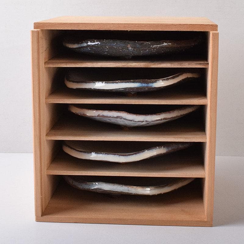 和食器　萩焼　都野栖雲造　皿　銘々皿　5客　共箱　M　R8152C