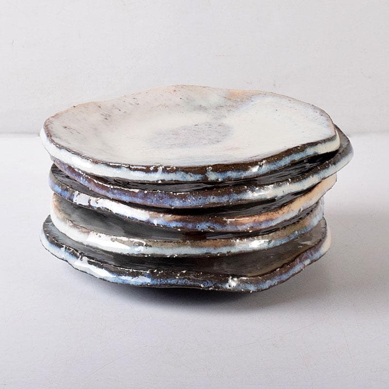 和食器　萩焼　都野栖雲造　皿　銘々皿　5客　共箱　M　R8152C