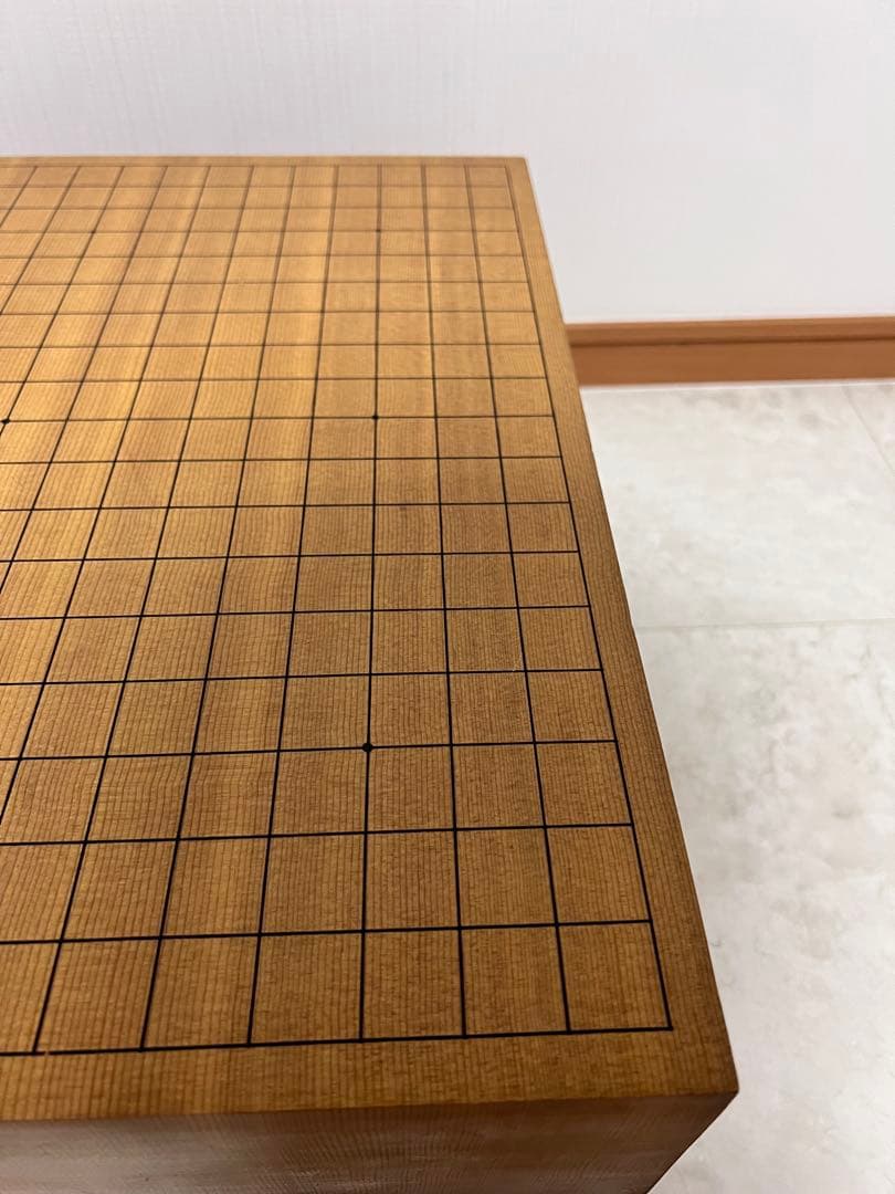 木製　囲碁碁盤　碁石セット　へそ有り
