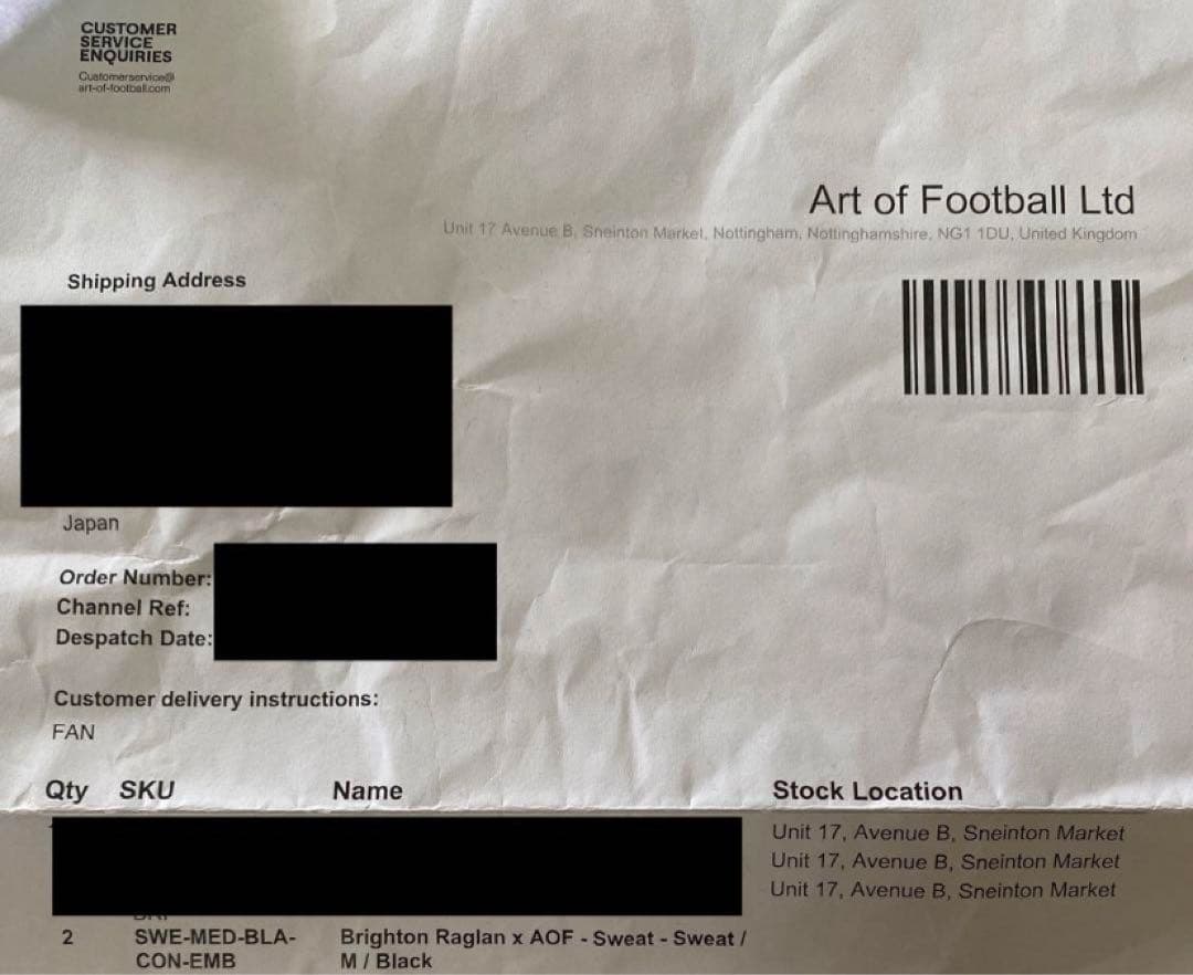 【新品・未使用】Art Of Footballブライトン スウェット Mサイズ