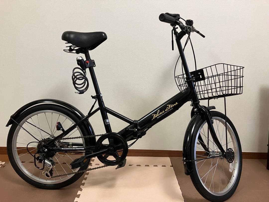 折りたたみ自転車　 20インチ　シマノ　6段変速　ブラック