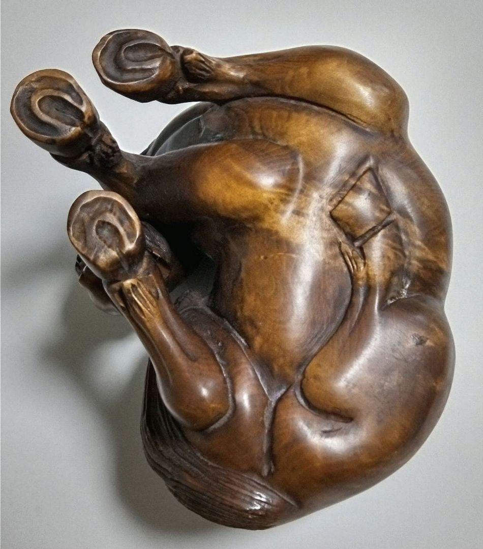 馬　オブジェ　置物　根付け　ツゲ　木彫り 　大サイズ　骨董　アンティーク