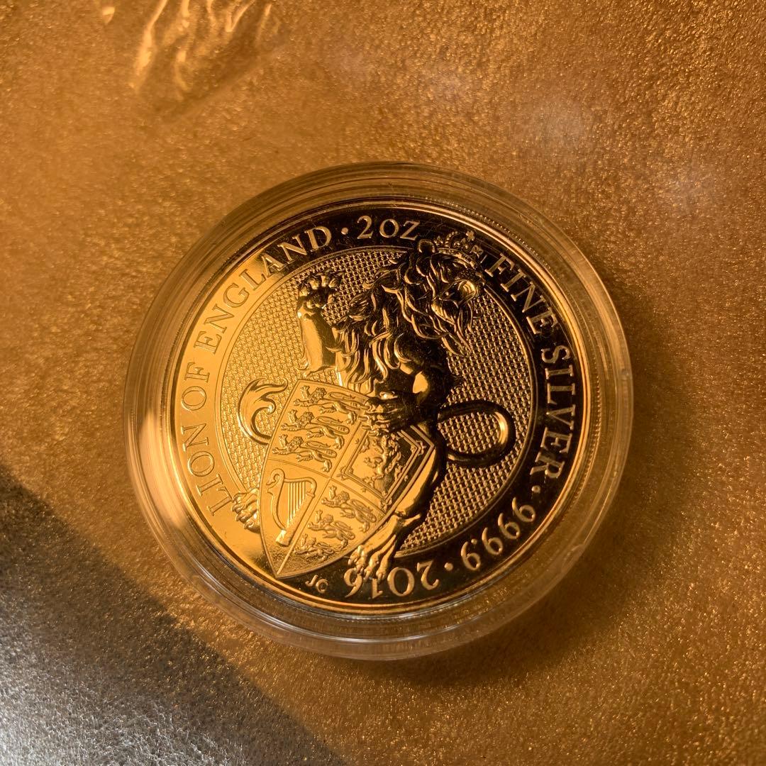 その0 純銀貨2オンス　クイーンズビースト　2016 ライオン・イングランド