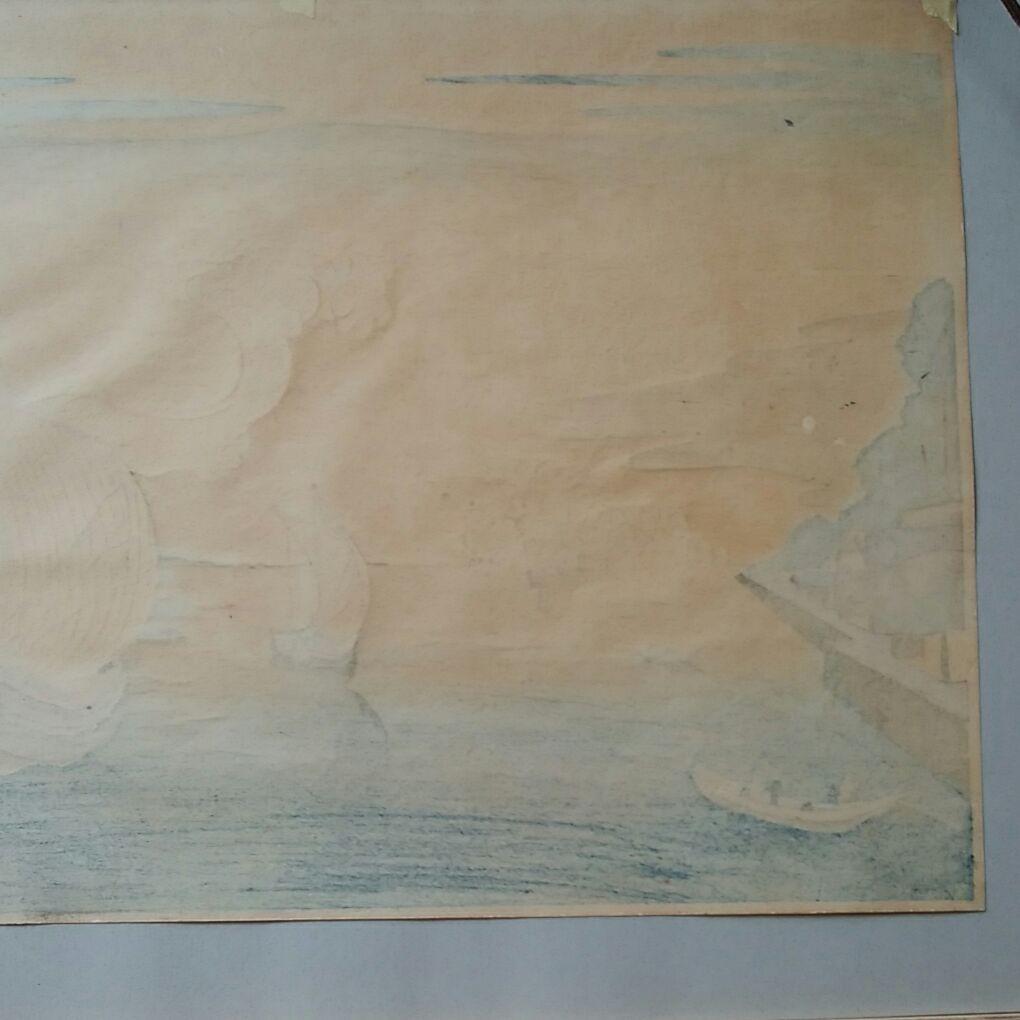 版画　昇亭北寿作　( 東都佃島え景)